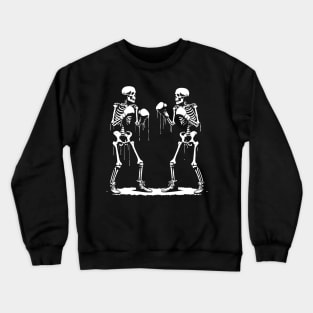 funny skeletons boxing Crewneck Sweatshirt